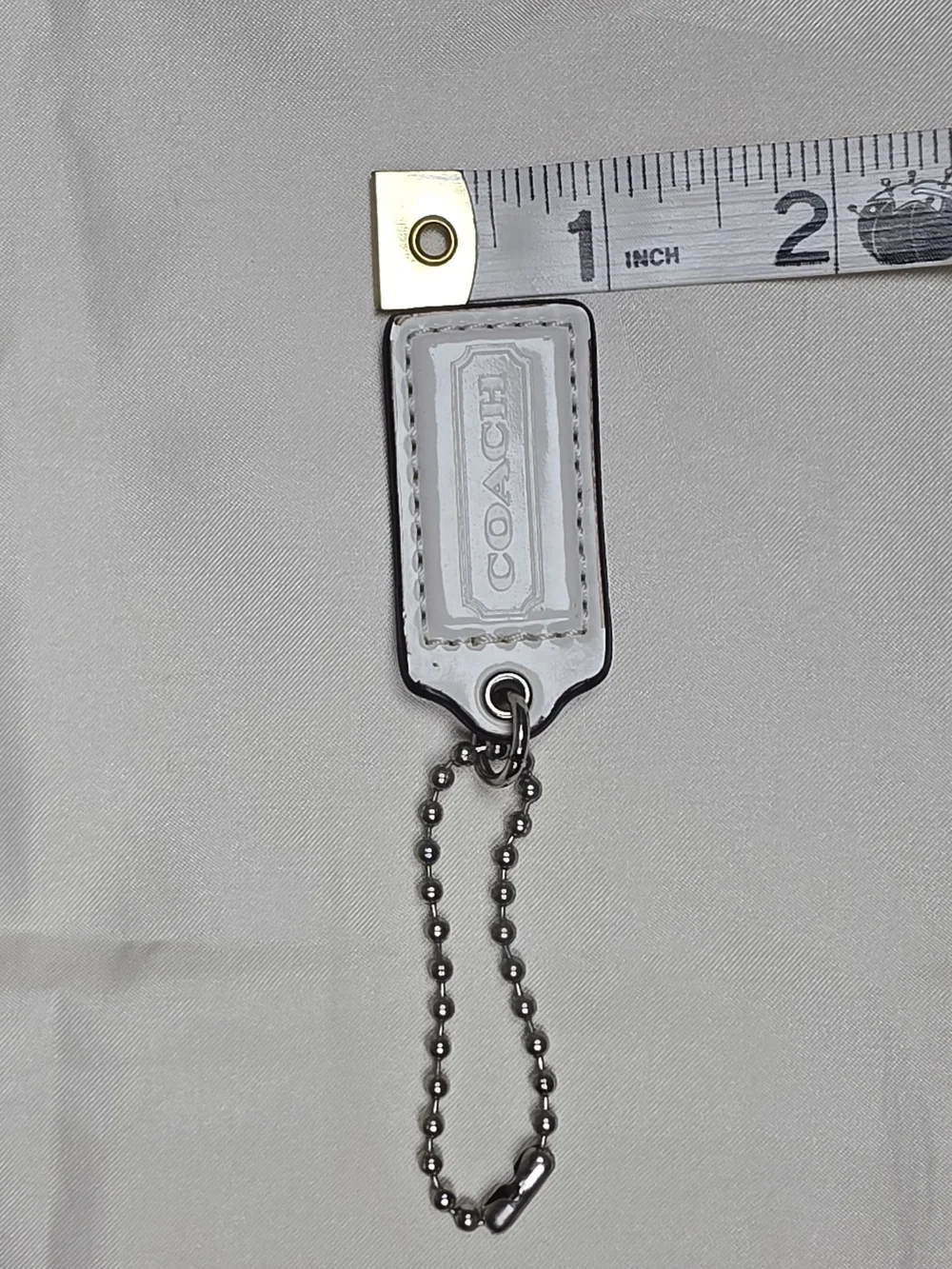 Authentic Vintage Coach Leather Hangtag Replacement Purse Charm- White